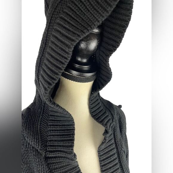 White + Warren Women’s Dark Gray Cotton/Acrylic Blend Cardigan W/ Hoodie Size: S - Picture 4 of 8